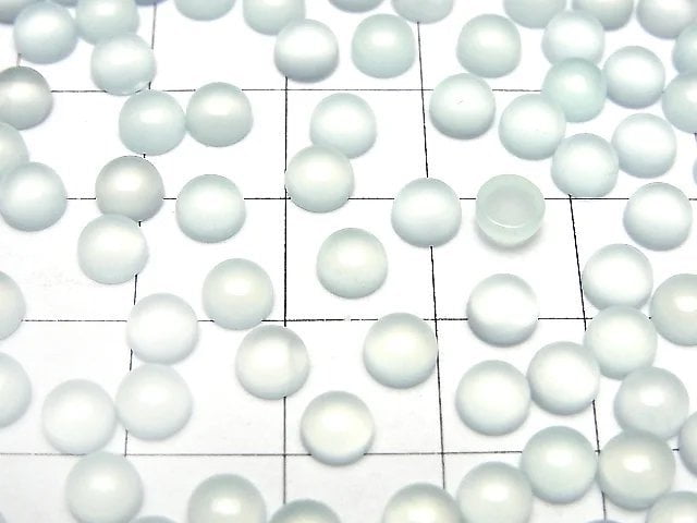 [Video] Sea Blue Chalcedony AAA Round Cabochon 5x5mm 10pcs