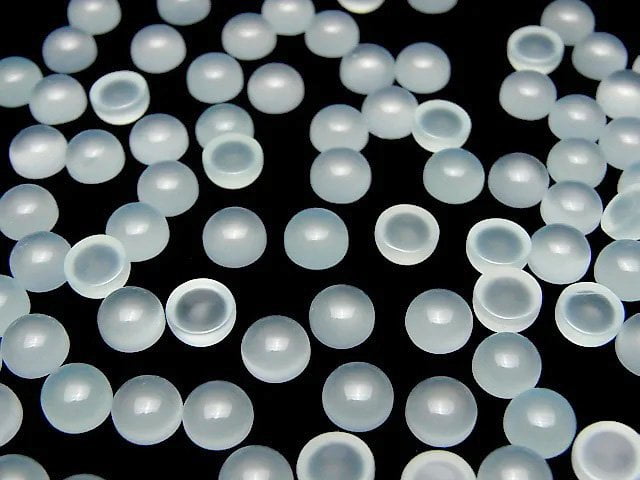 [Video] Sea Blue Chalcedony AAA Round Cabochon 6x6mm 10pcs