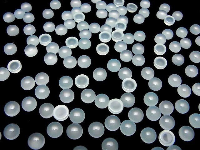 [Video] Sea Blue Chalcedony AAA Round Cabochon 6x6mm 10pcs