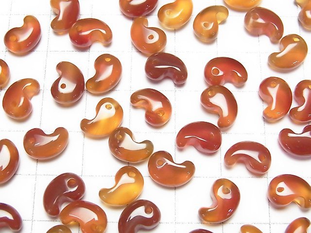 [Video]Carnelian AAA Comma Shaped Bead 10x7mm 3pcs