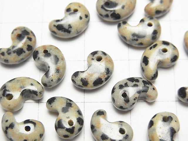 [Video] Dalmatian Jasper Comma Shaped Bead 10x7mm 3pcs