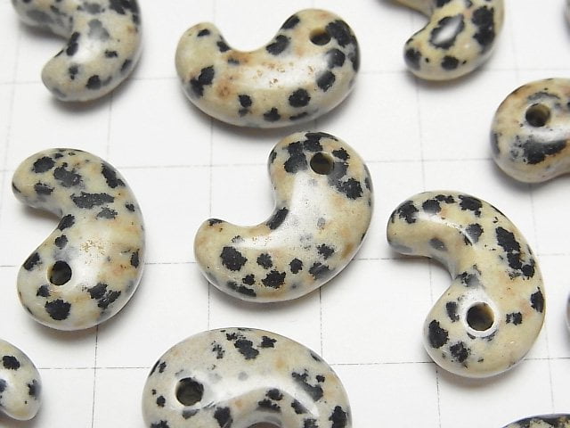 [Video] Dalmatian Jasper Comma Shaped Bead 18x12mm 3pcs