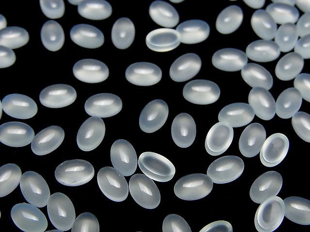 [Video] Sea Blue Chalcedony AAA Oval Cabochon 6x4mm 10pcs