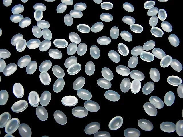 [Video] Sea Blue Chalcedony AAA Oval Cabochon 6x4mm 10pcs