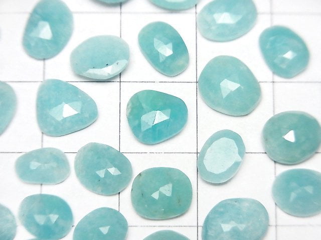 [Video]Amazonite AA+ Loose stone Free Form Single Side Rose Cut 5pcs