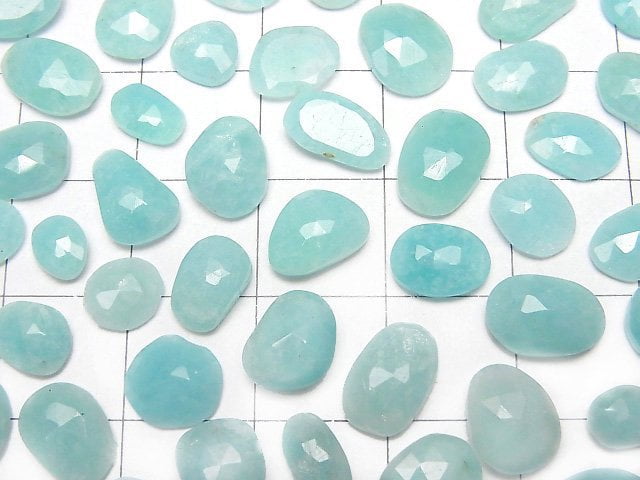 [Video]Amazonite AA+ Loose stone Free Form Single Side Rose Cut 5pcs