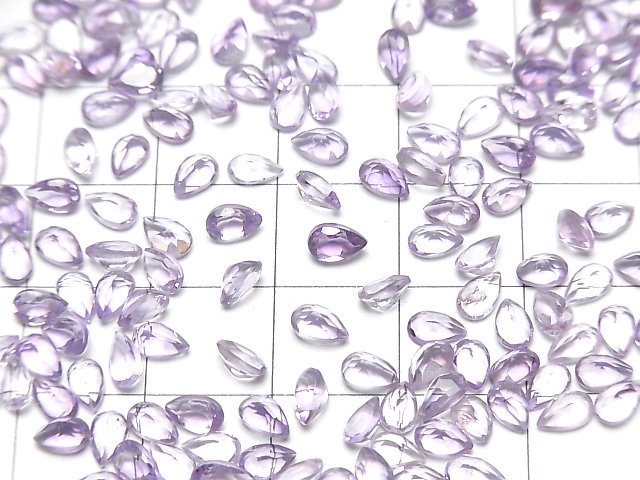 [Video]High Quality Amethyst AAA Loose stone Pear shape Faceted 5x3mm 10pcs