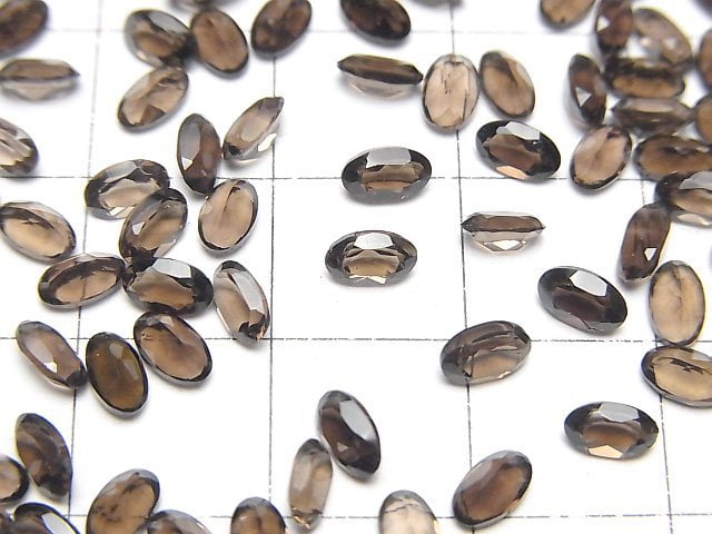 [Video]High Quality Smoky Quartz AAA Loose stone Oval Faceted 5x3mm 10pcs