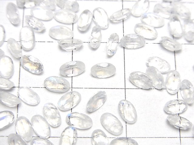 [Video]High Quality Rainbow Moonstone AAA- Loose stone Oval Faceted 5x3mm 10pcs