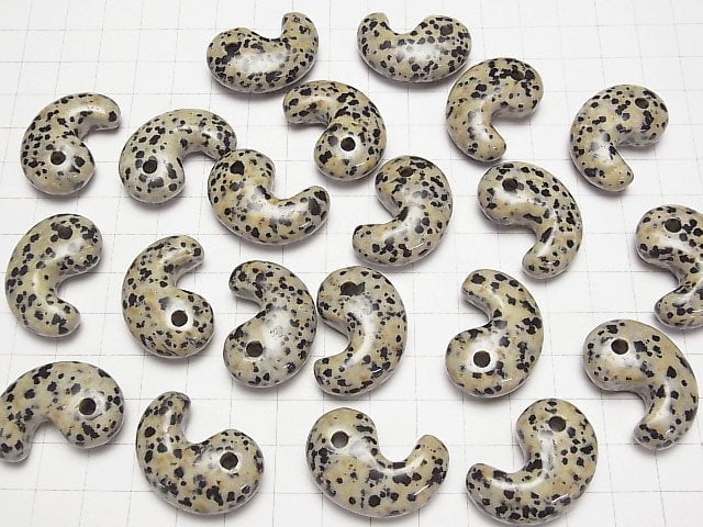 [Video] Dalmatian Jasper Comma Shaped Bead 30x20mm 1pc