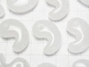 [Video] White Jade Comma Shaped Bead 30x20mm 1pc