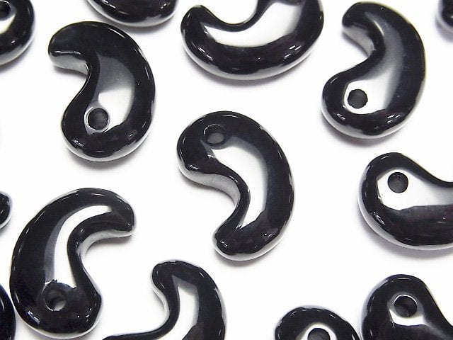 [Video]Onyx Comma Shaped Bead 18x12mm 3pcs