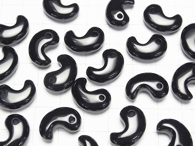 [Video]Onyx Comma Shaped Bead 18x12mm 3pcs