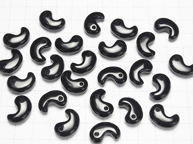 [Video]Onyx Comma Shaped Bead 18x12mm 3pcs