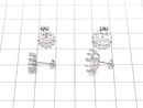 [Video]Silver925 Crown Earstuds Earrings Frame & Backing for Cabochon [4mm][5mm][6mm][8mm][10mm] Rhodium Plated 1pair (2 pieces)