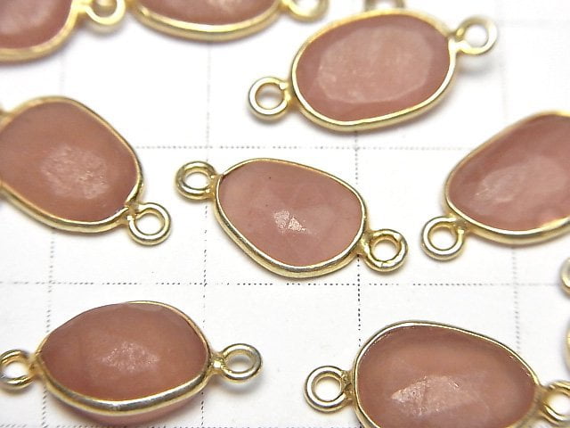 [Video]Rhodochrosite AA Bezel Setting Freeform Rose Cut [Both Side] 18KGP 3pcs