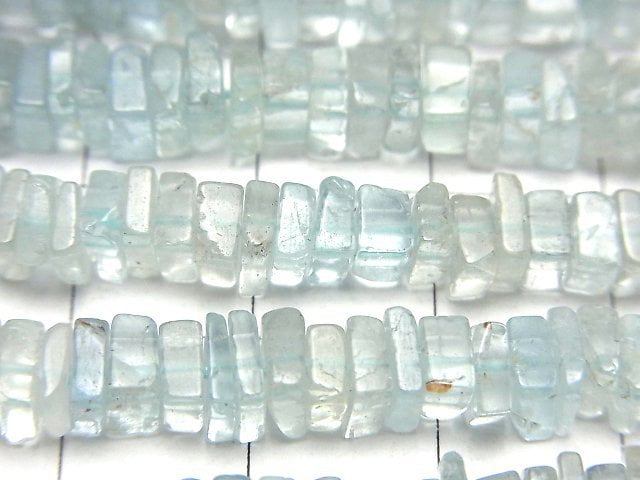 [Video]Aquamarine AA+ Square Rondelle (disc) half or 1strand beads (aprx.15inch/38cm)