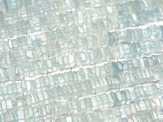 [Video]Aquamarine AA+ Square Rondelle (disc) half or 1strand beads (aprx.15inch/38cm)