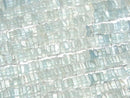 [Video]Aquamarine AA+ Square Rondelle (disc) half or 1strand beads (aprx.15inch/38cm)