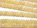 [Video]High Quality Ethiopian Opal AAA- Faceted Button Rondelle half or 1strand beads (aprx.16inch/40cm)