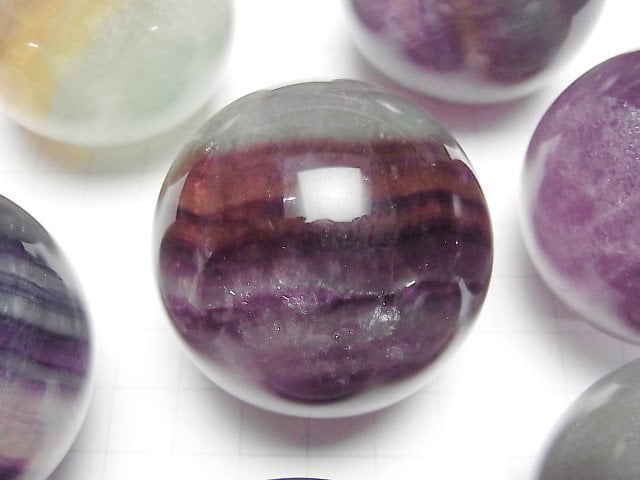 [Video] Purple Green Fluorite AAA-Sphere, Round [M][L] 1pc