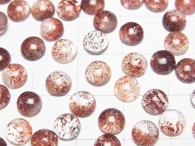 [Video] Lepidocrocite in Quartz AAA- Round Cabochon 6x6mm 5pcs