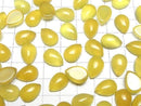 [Video] Yellow Chalcedony AAA Pear shape Cabochon 14x10mm 3pcs