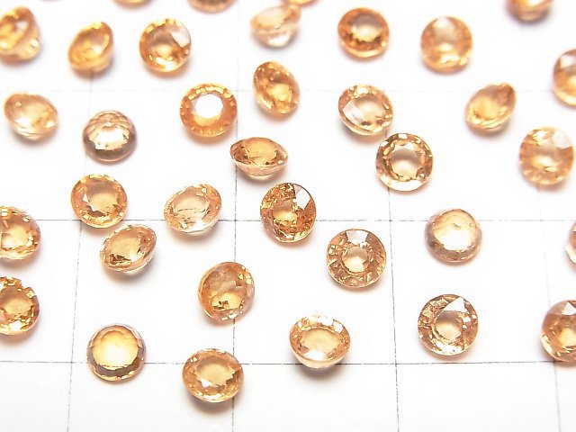 [Video]High Quality Spessartite Garnet AAA Round Faceted 4x4mm 2pcs