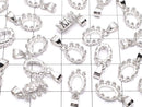 [Video]Silver925 Crown Pendant Frame Oval 7x5mm Rhodium Plated 1pc
