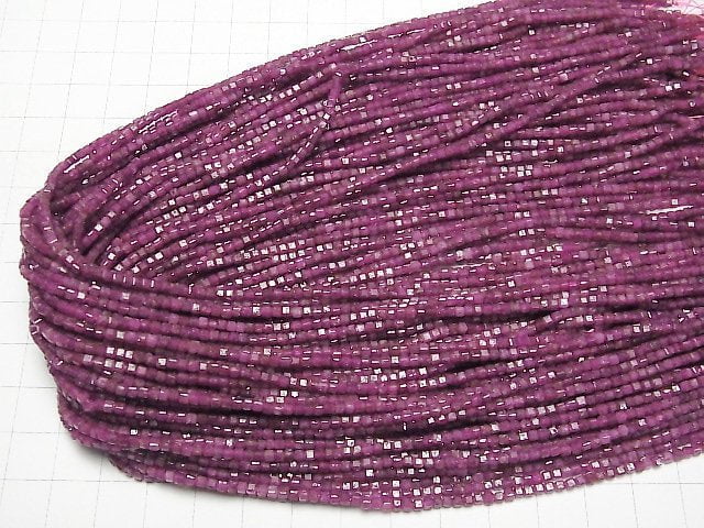 [Video] High Quality! Ruby AA+ Cube Shape 2x2x2mm 1strand beads (aprx.15inch/37cm)