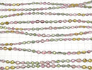 [Video]High Quality Multicolor Tourmaline AAA- Oval 1strand beads (aprx.6inch/16cm)