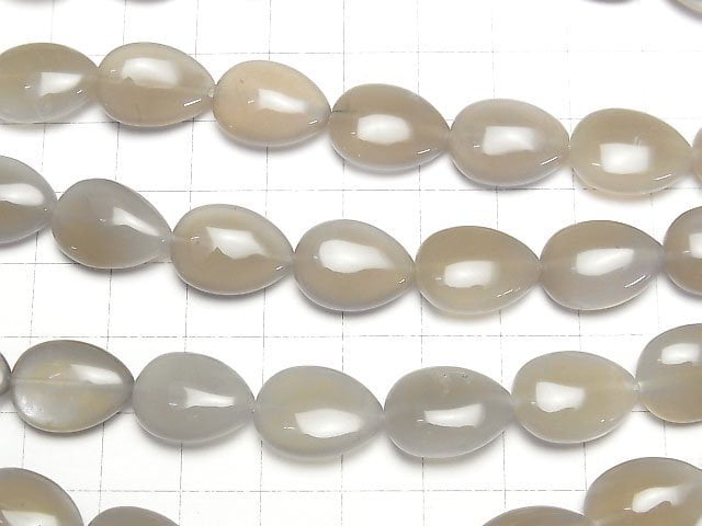 [Video] Light Gray Moonstone AAA- Vertical Hole Pear shape (Smooth) 16x12mm half or 1strand beads (aprx.15inch/36cm)