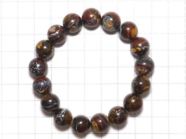 [Video][One of a kind] Australia Boulder Opal AA++ Round 11.5mm Bracelet NO.17