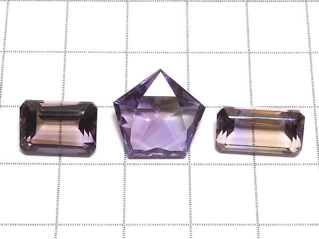 [Video][One of a kind] High Quality Ametrine AAA Loose stone Faceted 3pcs set NO.72