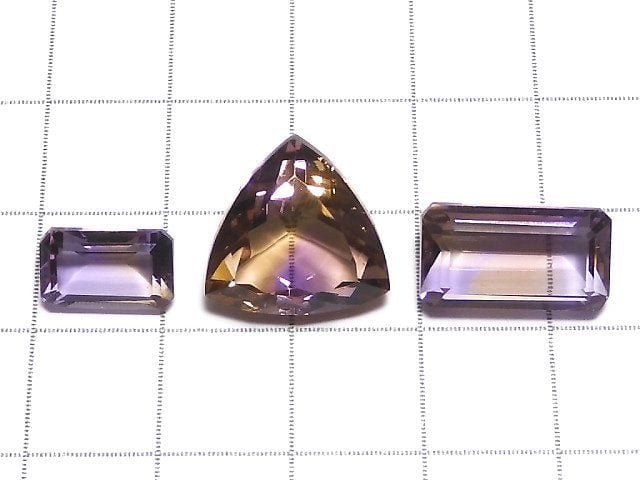 [Video][One of a kind] High Quality Ametrine AAA Loose stone Faceted 3pcs set NO.73