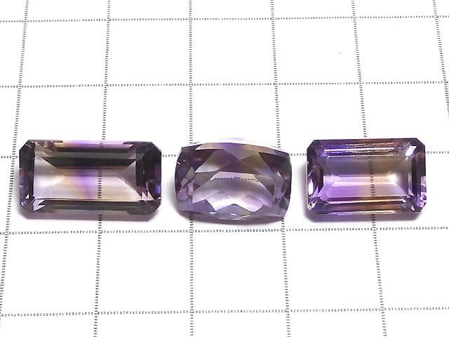 [Video][One of a kind] High Quality Ametrine AAA Loose stone Faceted 3pcs set NO.75