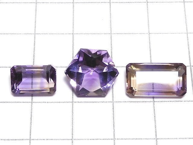 [Video][One of a kind] High Quality Ametrine AAA Loose stone Faceted 3pcs set NO.78