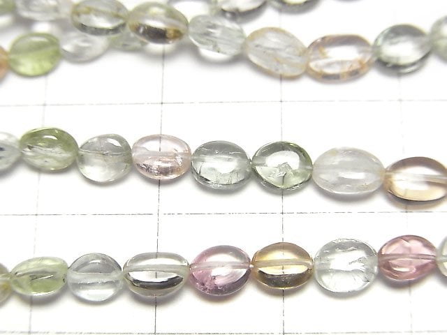 [Video]Multi color Tourmaline AA++ Oval 1strand beads (aprx.15inch/36cm)