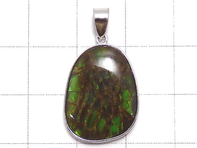 [Video][One of a kind] High Quality Ammolite AAA- Pendant Silver925 NO.25