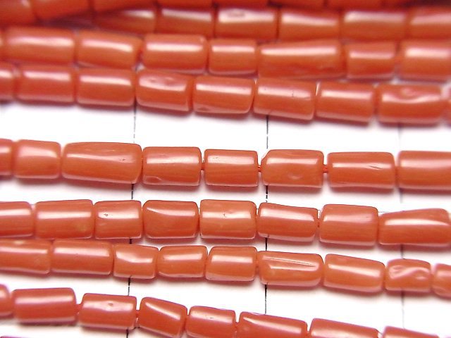 [Video] Sardinian Coral, Red Coral Tube -Nugget half or 1strand beads (aprx.20inch/50cm)