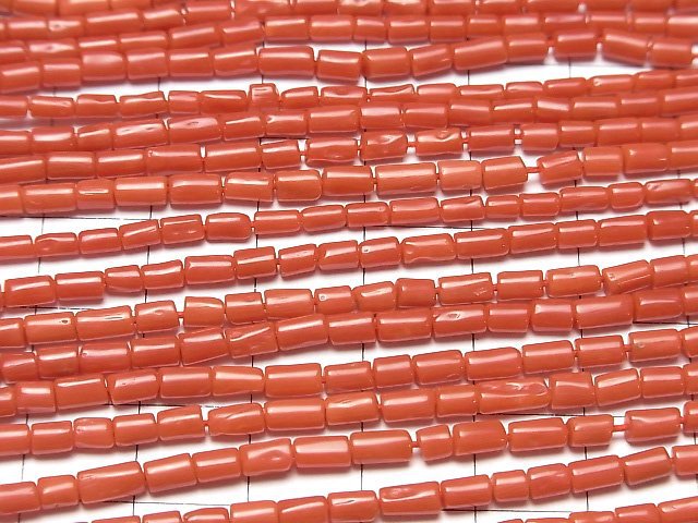 [Video] Sardinian Coral, Red Coral Tube -Nugget half or 1strand beads (aprx.20inch/50cm)