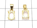 [Video]Silver925 Pendant Frame Oval 7x5mm 18KGP 1pc