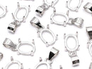[Video]Silver925 Pendant Frame Oval 7x5mm Rhodium Plated 1pc