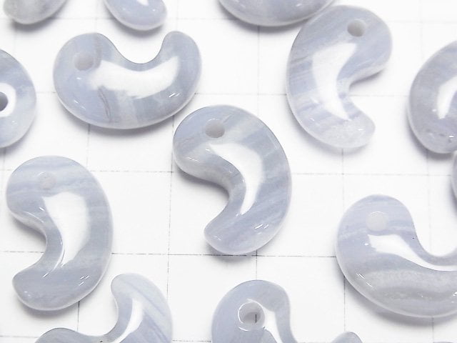 [Video]Blue Lace Agate AA Comma Shaped Bead 18x12mm 1pc