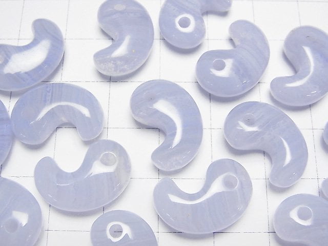 [Video]Blue Lace Agate AAA Comma Shaped Bead 18x12mm 1pc