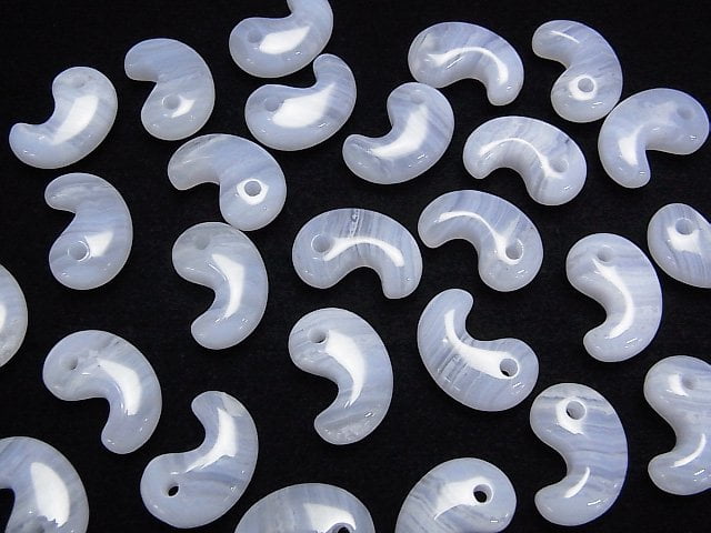 [Video]Blue Lace Agate AAA Comma Shaped Bead 18x12mm 1pc