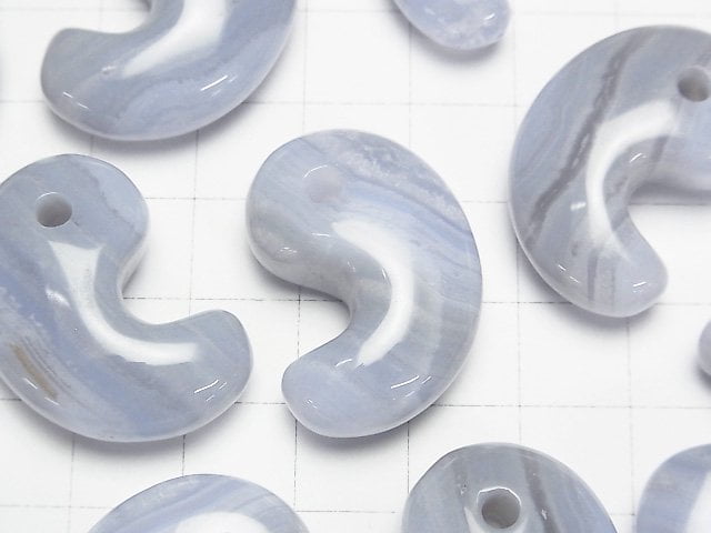 [Video]Blue Lace Agate AA++ Comma Shaped Bead 30x20mm 1pc