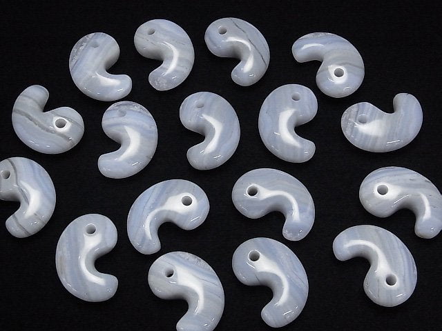 [Video]Blue Lace Agate AA++ Comma Shaped Bead 30x20mm 1pc