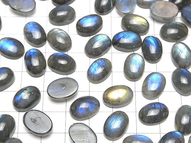 [Video]Labradorite AA++ Oval Cabochon 14x10mm 3pcs