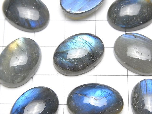 [Video]Labradorite AA++ Oval Cabochon 18x13mm 2pcs